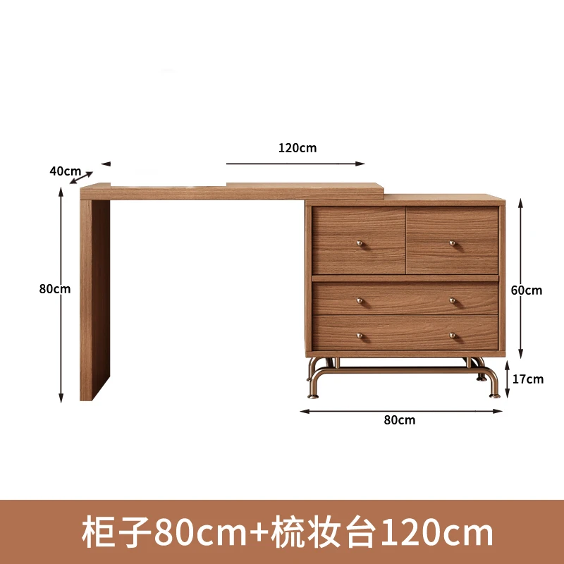 Coiffeuse à tiroirs naturels, miroir Vintage, coiffeuse en bois massif, Simple et moderne, meubles De chambre à coucher