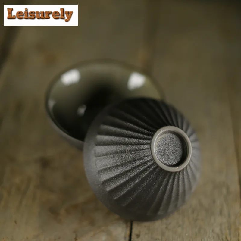 Japanese Cone Tea Cup Handmade Stoneware Kiln Change Teacup Personal Cup Crude Pottery Tea Bowl Kung Fu Tea Master Cup Drinkware