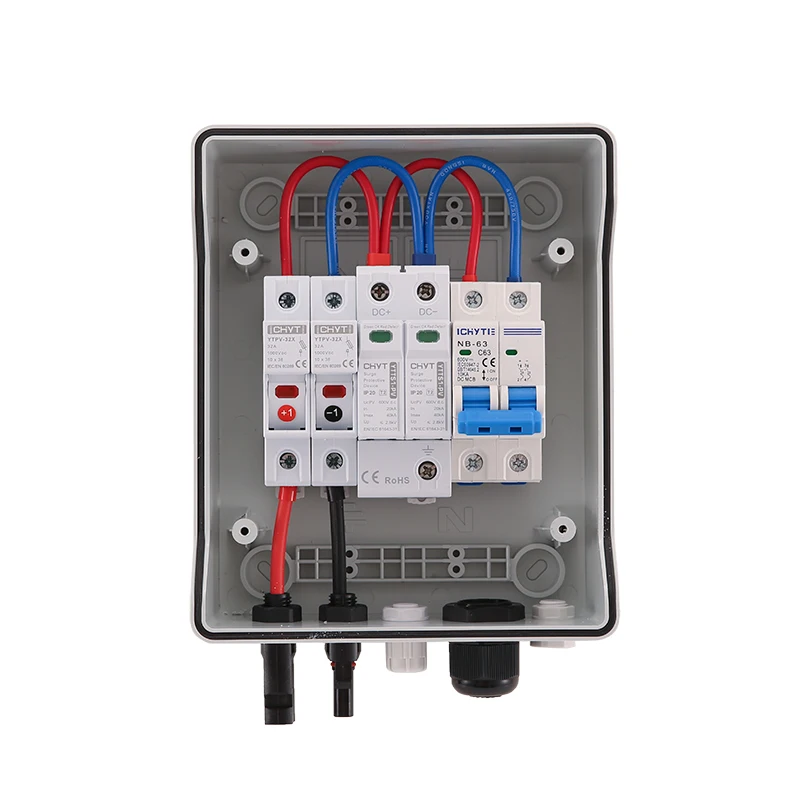 Photovoltaic combiner box Solar PV Combiner Box 1-input 1-out 600V Fuse IP65 MCB SPD Waterproof pull-out Hard shell
