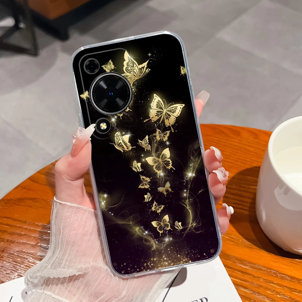 Cute Bear Flower Clear Protective Anti-Drop Phone Case - Soft TPU Cover