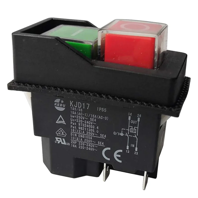Electromagnetic Switches Pushbutton Switches for Garden Tools KJD17 220V 4 Pin -Terminals