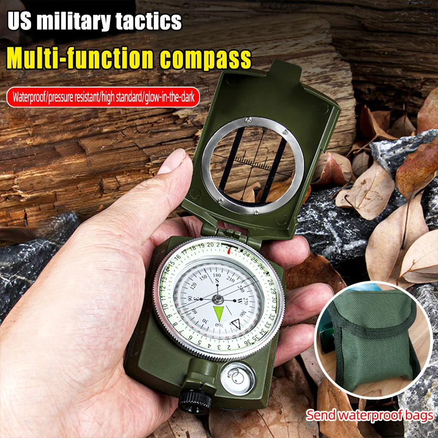 Professional Outdoor Camping Compass Waterproof Camouflage Sighting Clinometer Compass Hunting Hiking Guiding Tools waterproof compass