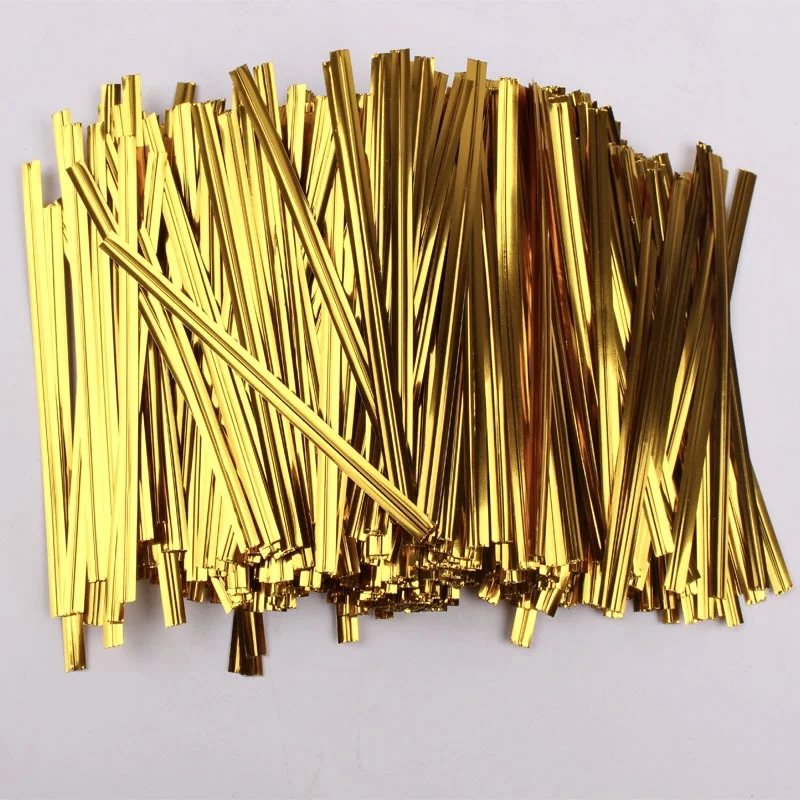 800pcs 6/8/10cm 골드/실버 금속 트위스트 넥타이 플라스틱 롤리팝 캔디 가방 파티 선물에 대 한 와이어 씰링 바인딩 와이어