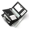 Men PU Leather Short Wallet With Chain Zipper Clutch Wallet Male Short Trifold Purse Card Holder Change Coin Purse 4