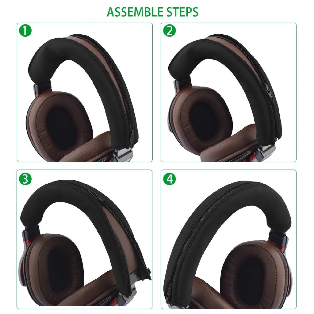 For Audio Technica ATH MSR7 M50X M40X M30 M20X Zipper Headphone Protector Sleeve Cushion Pad Headband