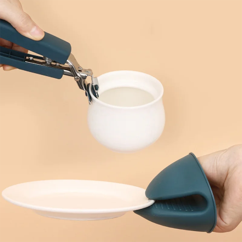 Anti-scalding Clip Dish Clamp Steamer Gripper Silicone Gloves Microwave Oven Tray Non-Slip Pan Kitchen Accessories kitchen clip tools