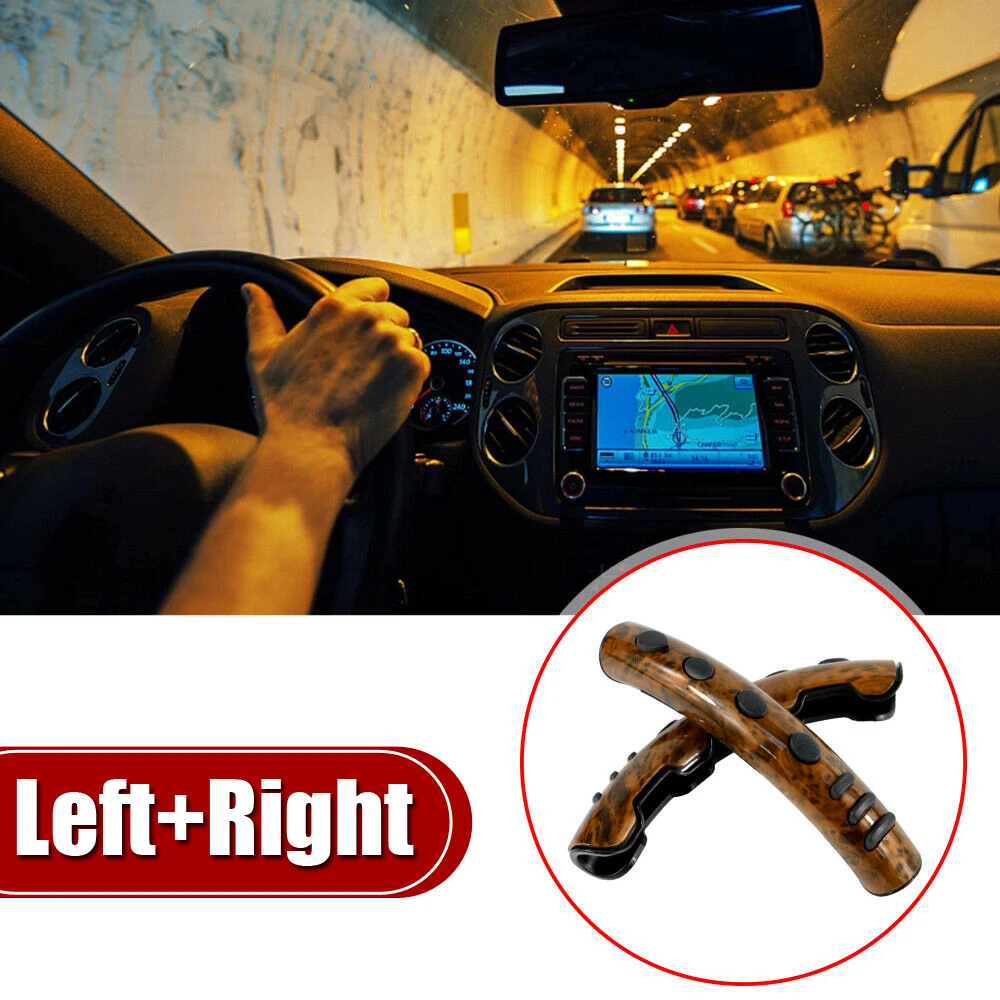 

2Pcs Universal Car Interior Steering Wheel Booster Cover Carbon Fiber Non-Slip Cover Car Non-Slip Interior Deocration Cover