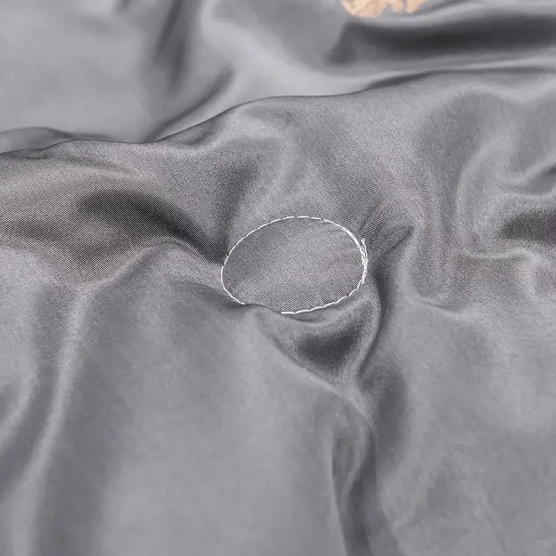 European Style Ice Silk Summer Quilt Set High-end Embroidered Cooling Blanket 3/1 Pcs Sets Air Conditioning Comforter