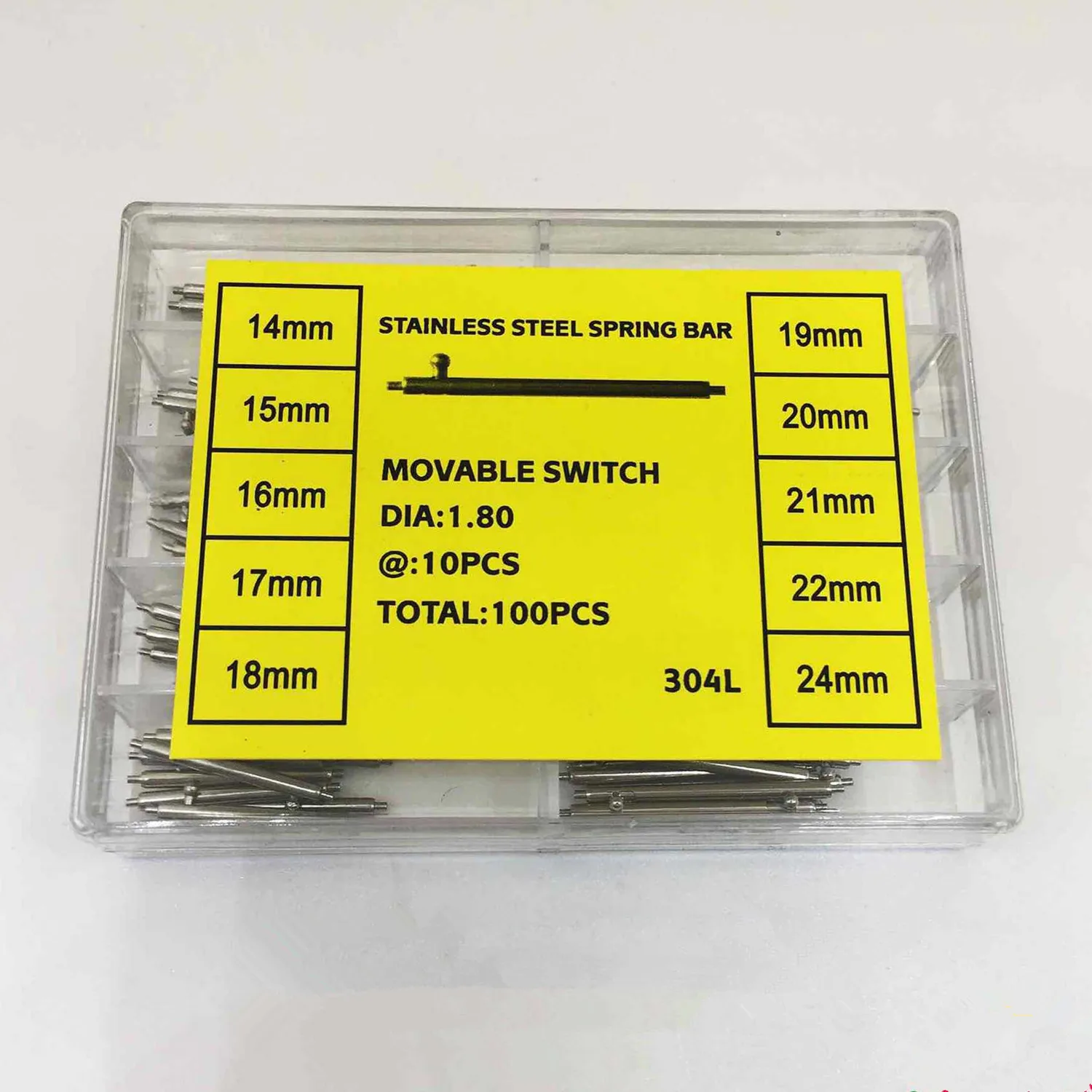 100PcsStainlessSteelWatchStrapQuickReleaseSpringBarPinsWatch