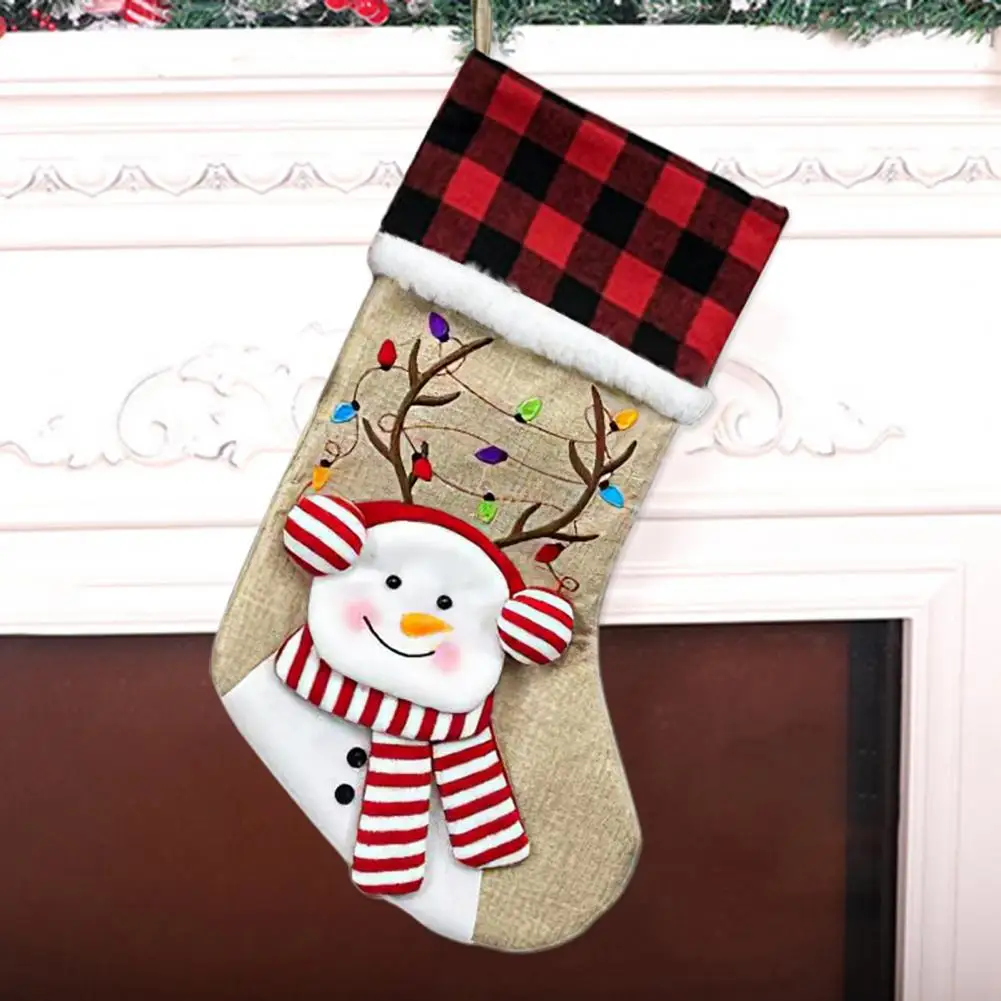 

Christmas Gift Sock Festive Christmas Stockings Santa Claus Snowman Elk Bear Xmas Gift Socks for Candy Bags Tree Decorations