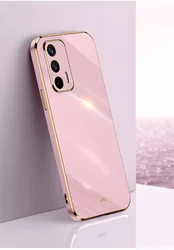 6D Plating Shiny Soft Silicone TPU Back Cover Phone Case for With Ring Holder (PURPLE)