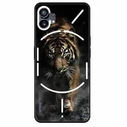 Stylish Marble Tiger Cat Black Silicone Phone Case - TPU Soft Cover for -Nothing Phone (1) (24)