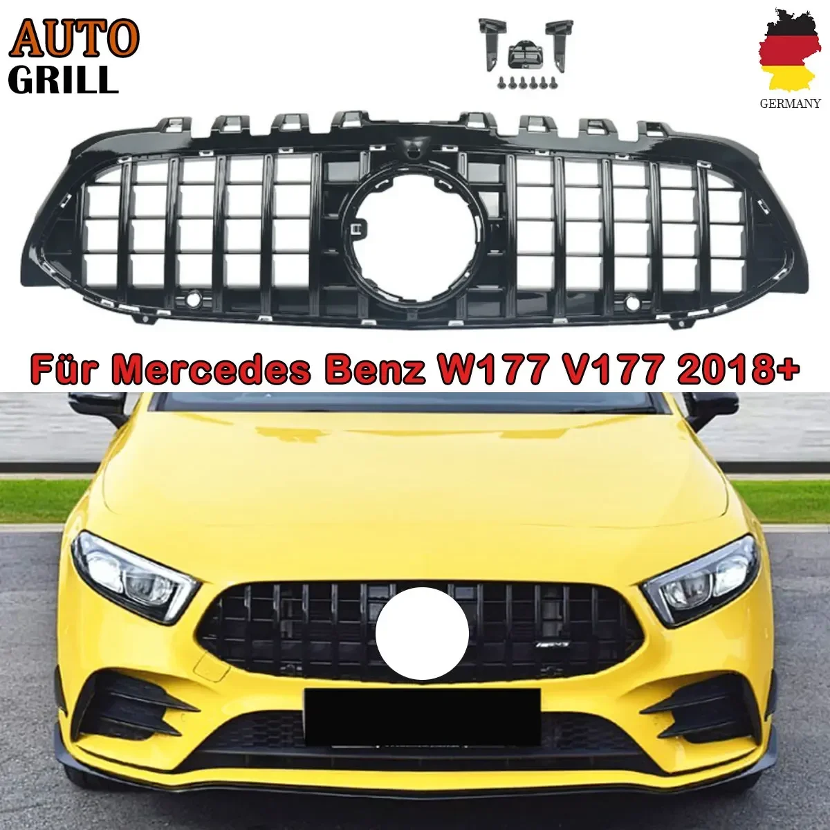 

GT передний бампер решетка для Mercedes A Class W177 A200 A250 A35 AMG 2018-на передний сетчатый бампер радиатор GT решетка черный