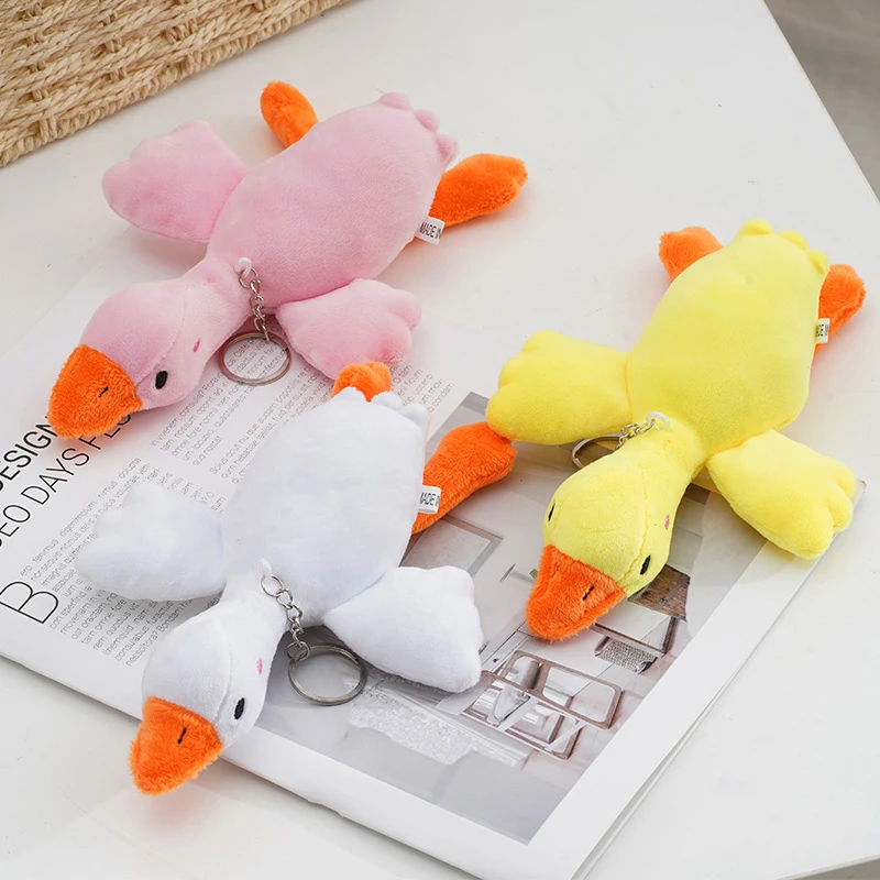 

Duck Plush Toys Fluffy Doll Keychain Cute Animal Swan Goose Soft Dolls Stuffed Toys Schoolbag Pendant Kids Girls Birthday Gift