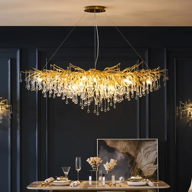 Plafonnier LED suspendu en cristal au design moderne de luxe – Image 2