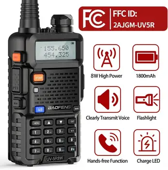 1/2/4 PCS Baofeng UV-5R 8W Walkie Talkie Ham Radio Dual Band VHF UHF Portable FM Amateur 1800mAh UV5R  Two way Radio For Climb 2