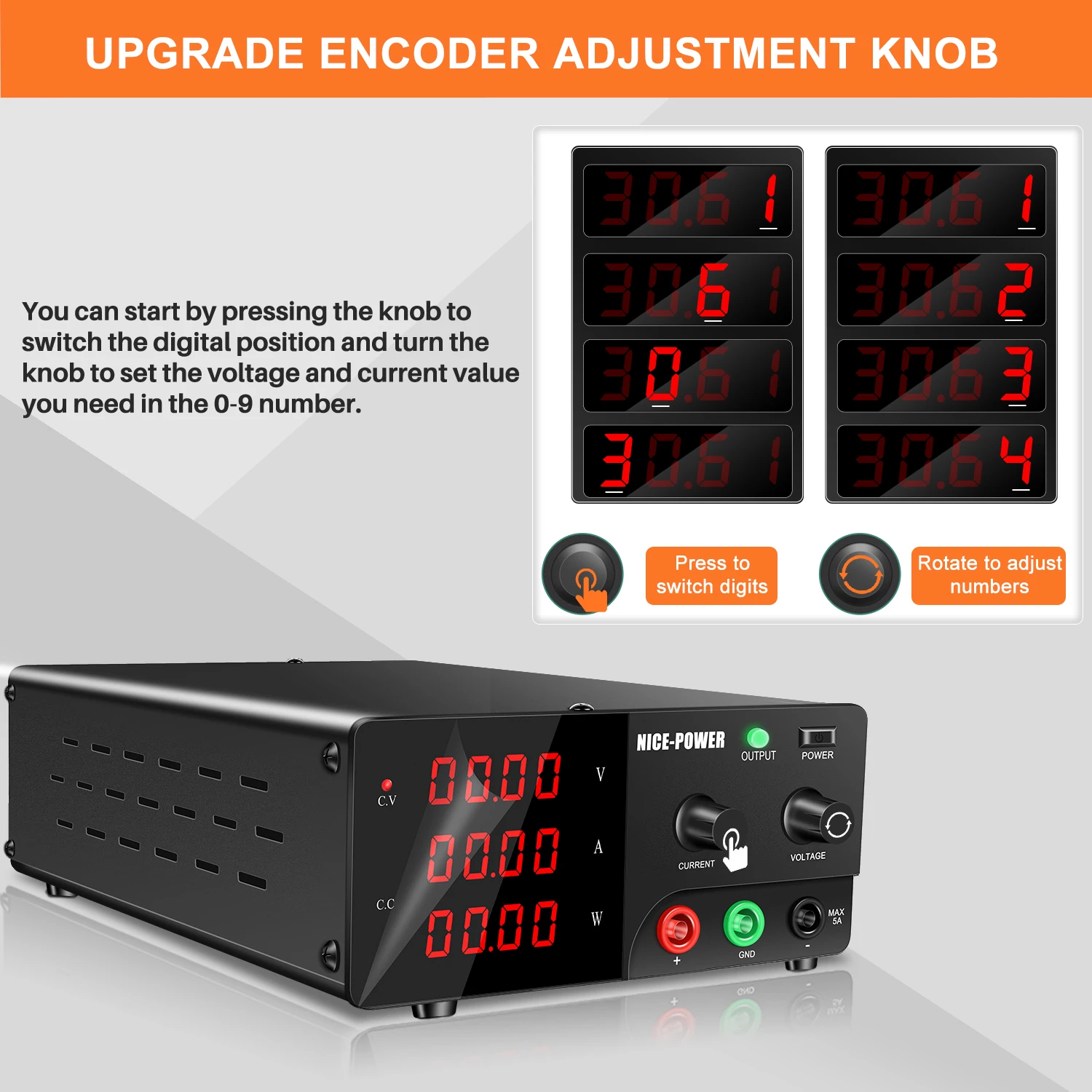NICE-POWER 120V 10A Einstellbares Gleichstromnetzteil 0-1200W Hochleistungs-Labornetzteil 24V 48V 72V Netzteil zum Laden von Akkus, hohe Präzision, stabiler Ausgang – Detail 8