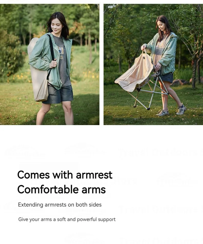 Description Picture 6 of itemNaturehike Folding Moon Chair Lightweight Armchair Portable Backrest Seat Stool for Outdoor Camping Fishing Travel 110kg Bearing