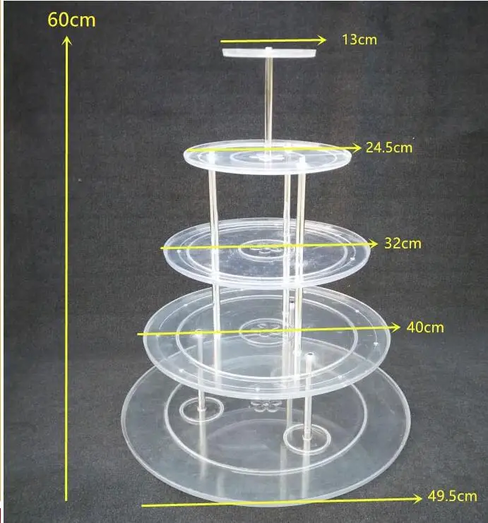 Birthday ceremony wedding creative layout acrylic five layer round wine tower wedding props champagne tower