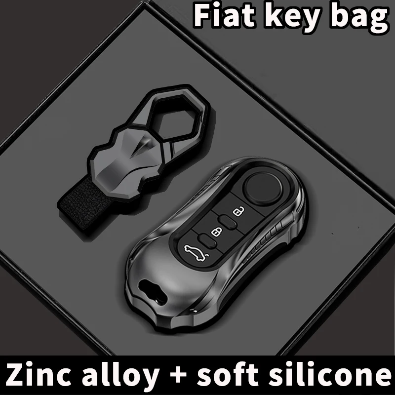 Luxury Car Key Cover and Keychain for Fiat, Lancia, and Citroen
