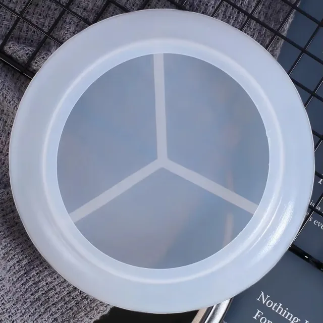 Mirror Waved Dish Crystal Glue Silicone Mold Handmade Round Flat Bottom Storage Box Molds DIY Accessories Arts Crafts Clay Mold 4