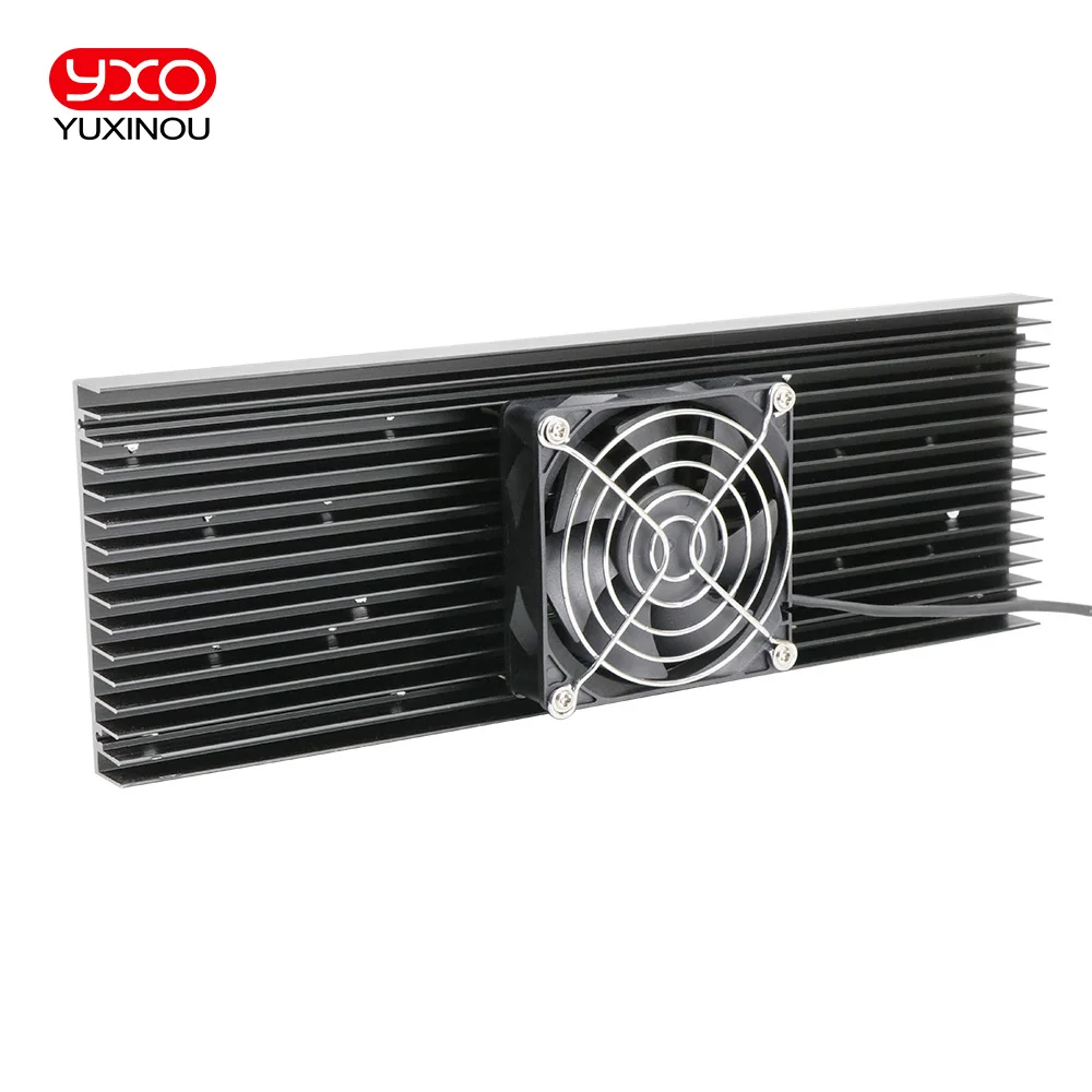 300x100x40mm Aluminium Heatsink with AC 110v 220v Fan Heat Sink Cooling Radiator Heating Dissipation for 100W 200W LED COB Light