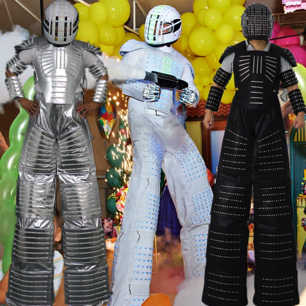 Costumes de robot lumineux imbibés pour adultes, olympiques de scène LED,  cosplay de mascotte DJ, boîte de nuit, beurre, brillant