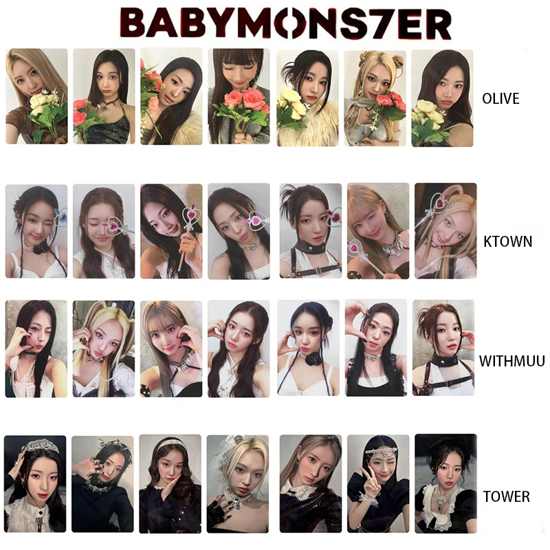7pcs/set KPOP BABYMONSTER Album KTOWN TOWER LOMO CARD AHYEON HARAM
