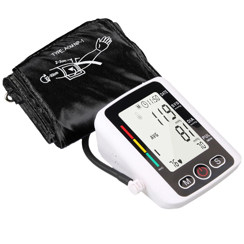 Blood Pressure Monitor Meter Digital Tonometer Upper Arm Automatic BP Pulse Medical Sphygmomanometer