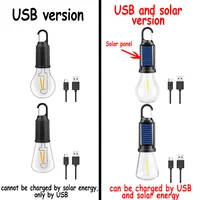 Ampoules LED à alimentation solaire pour l'extérieur, chargeur USB, veilleuse Portable, lampe de poche étanche, essentiels pour la pêche 5