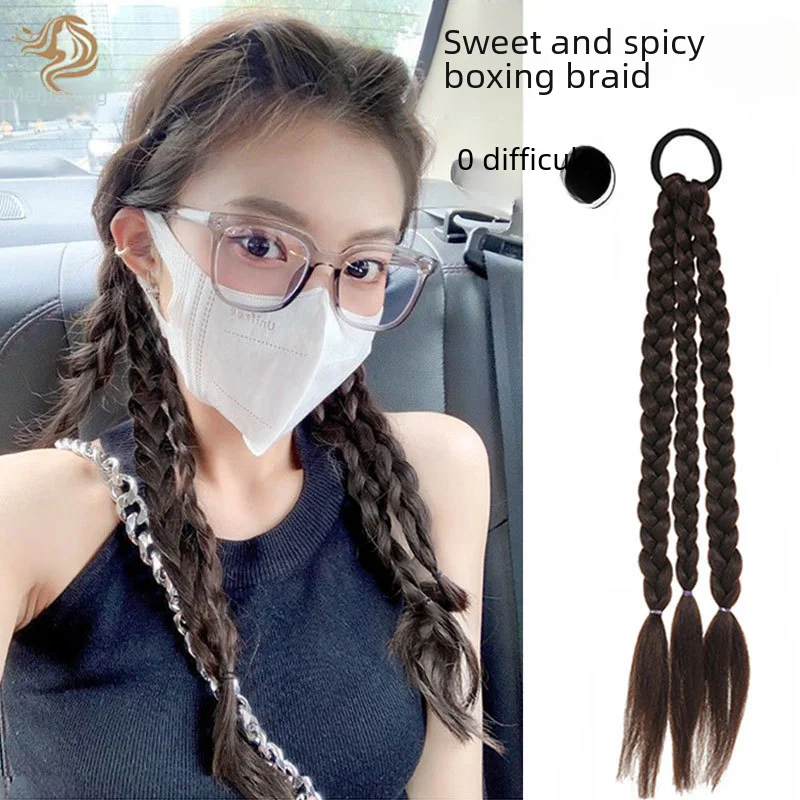 독특한 고온 실크 수제 가발 포니테일, 달콤한 멋진 컬러 로프, 가짜 머리카락 익스텐션, 공장 안정적인 재고