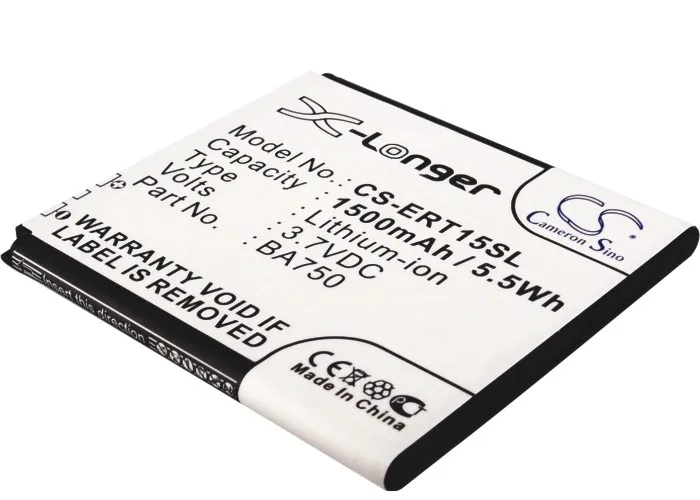 CS 1500 мАч/5.55Wh батарея мобильного телефона для Sony Ericsson Anzu IS11S LT15a LT15i LT18 LT18A LT18I peria X12