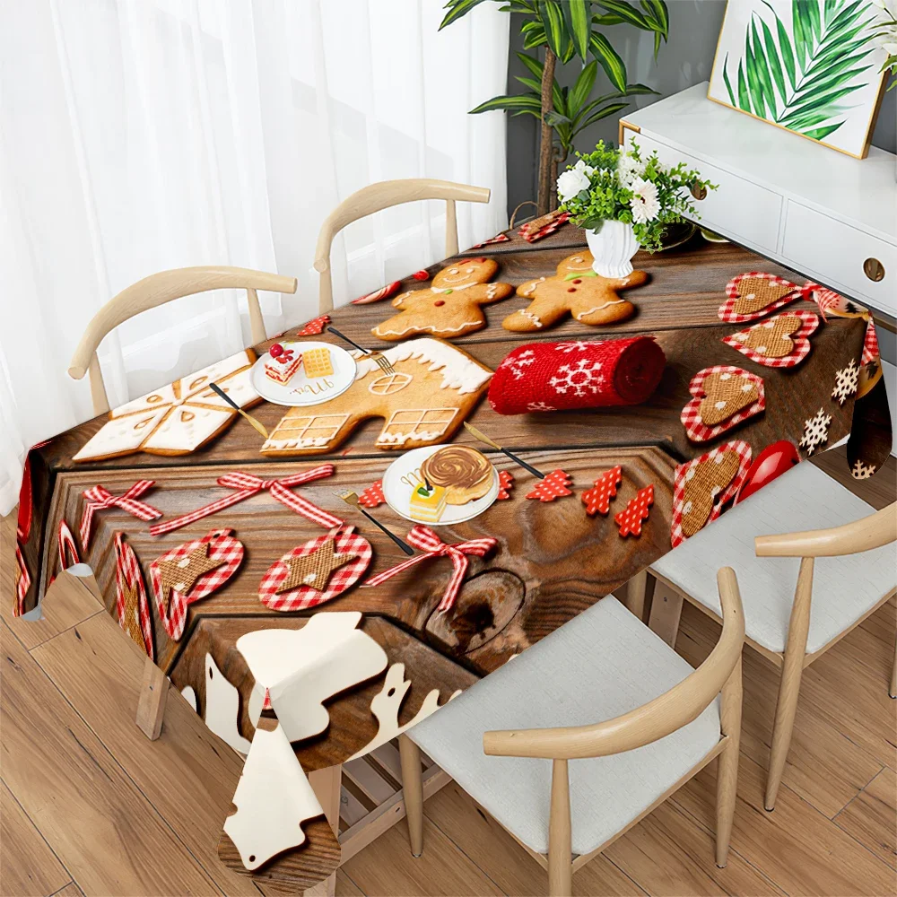 

Christmas Creative Home Printed Tablecloths Holiday Decoration Cookie Pattern Restaurant Wedding Decoration Party Tablecloths
