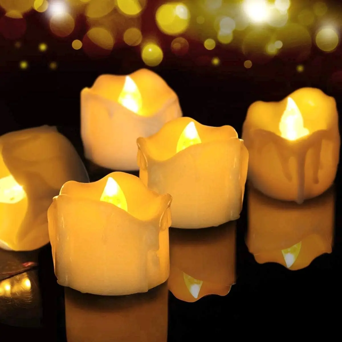 Battery-Operated LED Flickering Candles - Warm Ambiance Lighting Pack