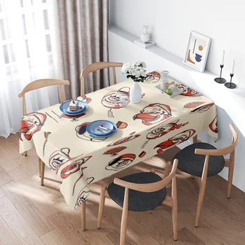 Vintage Floral Printed Tablecloth Rustic Boho Decor for Home Dining Room Rectangular Design with Chairs Set included in Purchase