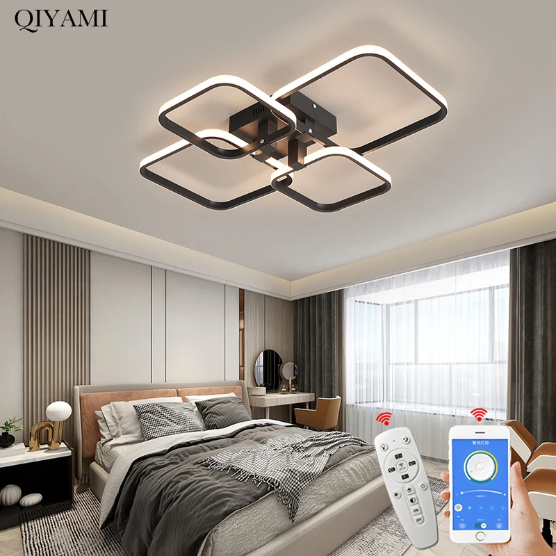 

Led Chandelier Circle Ring Square Ceiling Lamp For Living Dining Room Restaurant Kitchen Bedroom Hanging Lamp Home Decor