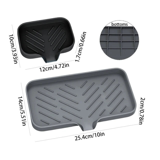 Lavello da cucina Porta spugna Portasapone in silicone Portasapone Auto drenante Portaoggetti antiscivolo Forniture per il bagno 6