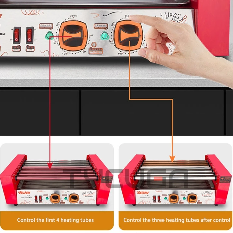Commercial Automatic 5/7/9 Tubes Sausage Machine Barbecue Machine Hot Dog Skewers Smokeless Non-stick Barbecue Grill Steak 3