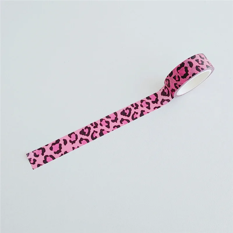 1개 1.5cmx5m 한국 INS 스타일 와시 테이프 밀크 프린트 레오파드 프린트 도트 패턴 저널 장식 테이프