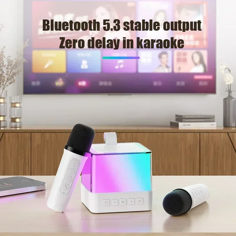 Altoparlanti Per Microfono Bluetooth Portatili Per Karaoke Altoparlanti Portatili A Luce Ambientale Rgb Stereo Di Alta Qualità Per La Casa All'Aperto