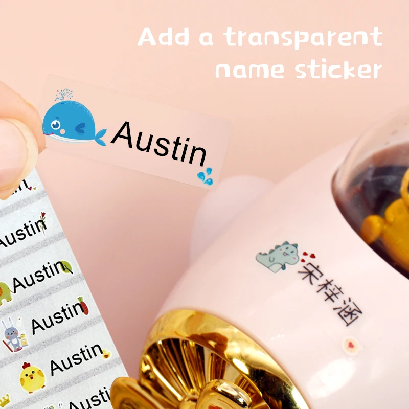 Name Stickers Custom Waterproof Kawaii Decals Personalized First Name Label Children School Stationery Bottle Tag