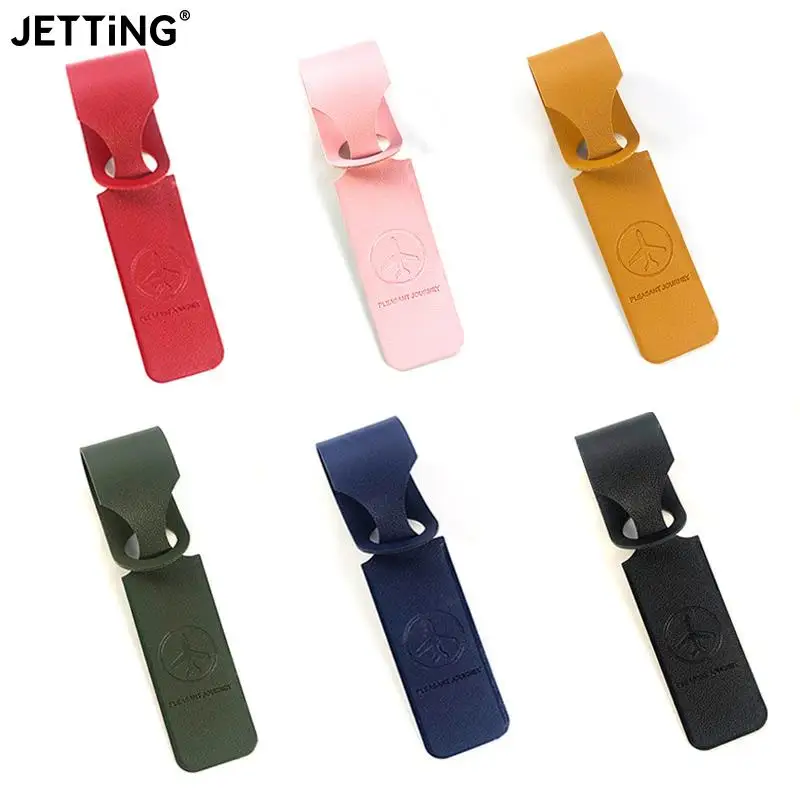 

1PC PU Leather Luggage Tag Portable Suitcase Identifier Label Baggage Boarding Bag Tag Name ID Address Holder Travel Accessories