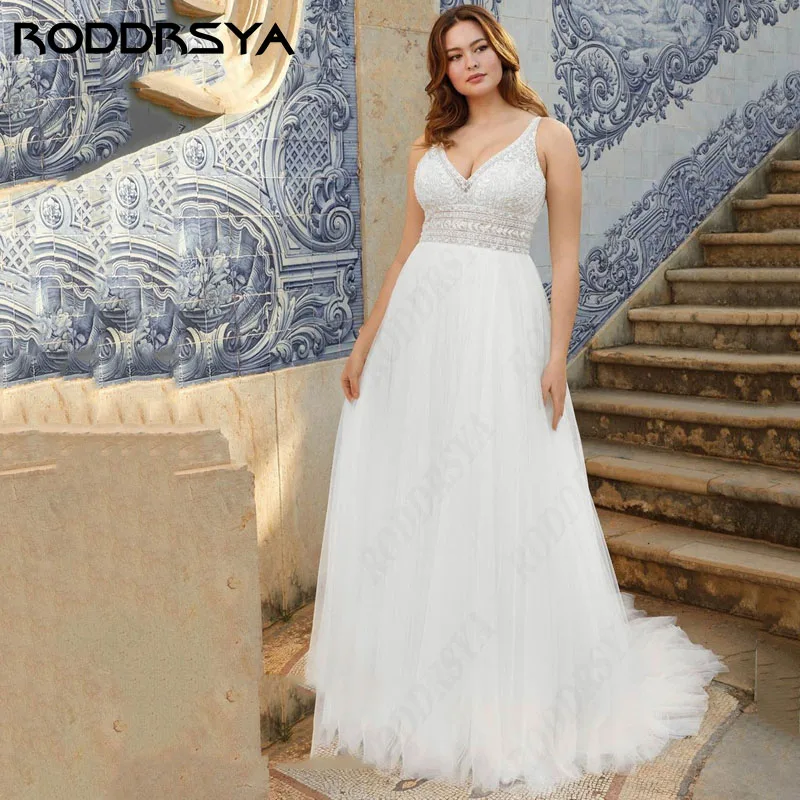 

RODDRSYA Boho A-line Wedding Dresses Plus Size Bridal Party For Bride Elegant Lace Tulle Custom Made vestidos de novia 2024