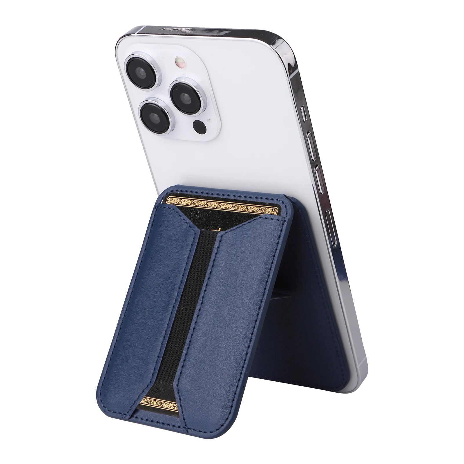 New Holder Type Magnetic Card Case for Iphone 12 13 14 15 Pro Max With Desktop Stand Function to Insert 5-7 Cards Creative Case