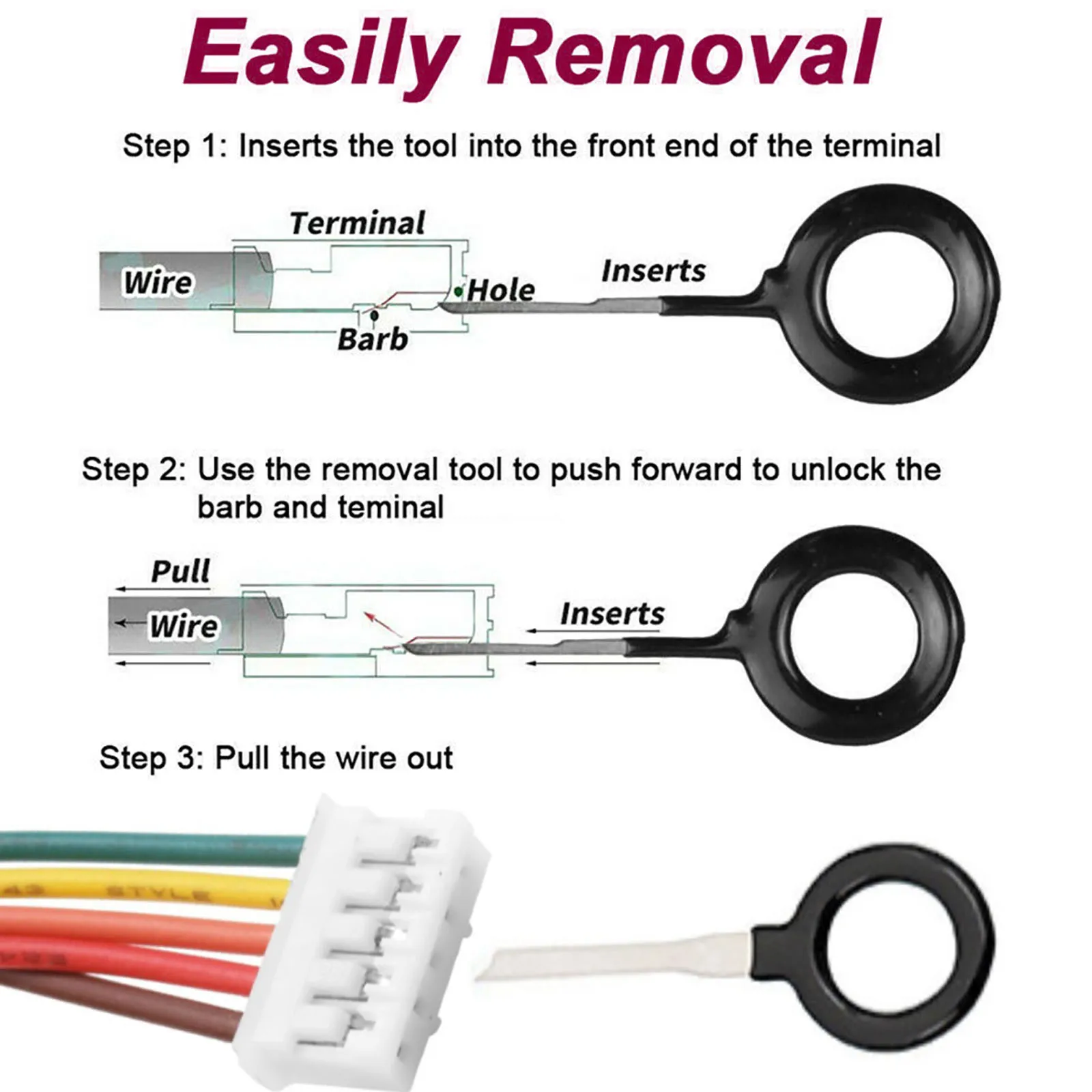 3-41Pcs Auto Terminal Entfernung Werkzeug Stecker Stecker Extractor Puller  Release Pin Extractor Kit Autos Terminals