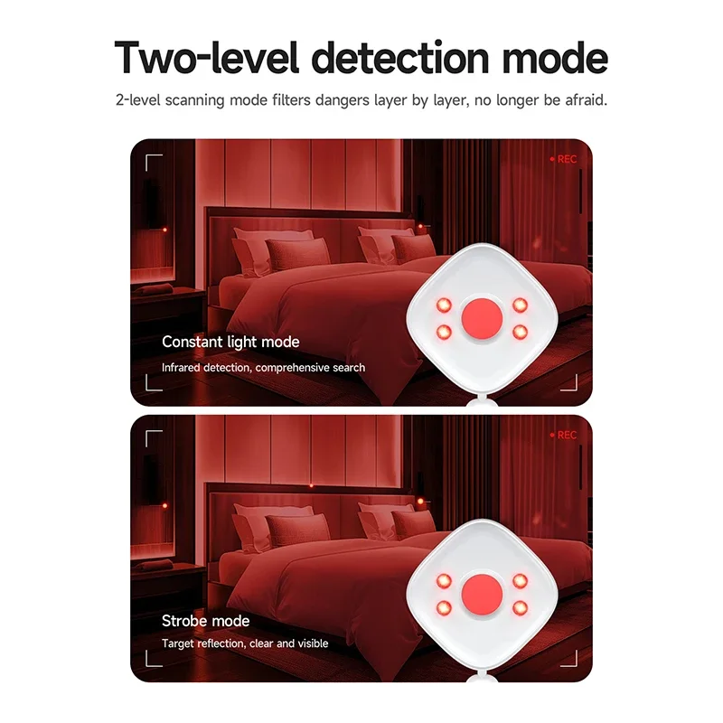 Full Range Hidden Camera Detector Infrared Camera Detector Camera Detector Signal Detector Anti-spy Bug Listening Device GPS Tracker Wireless Signal Scanner For Home Office Travel