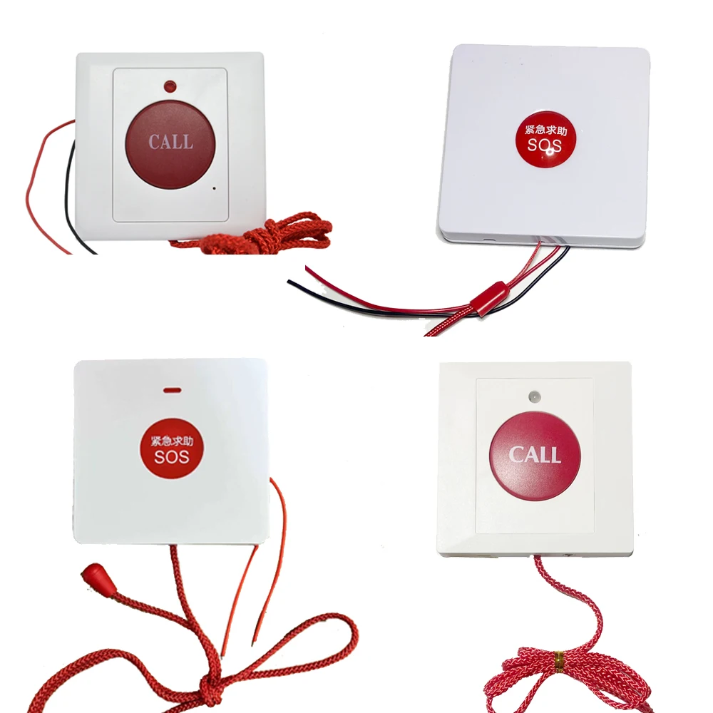 10Pcs Wall Mounted Wired Emergency Call Button With Digging Rope 86mm Box Waterproof Switch For Hospital Bed Washroom SOS