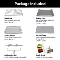 Extra Large 32QT Air Fryer with 19-in-1 Multi-Functional Combo: Digital Convection Oven Featuring Rotisserie Dehydrator and Piz 6