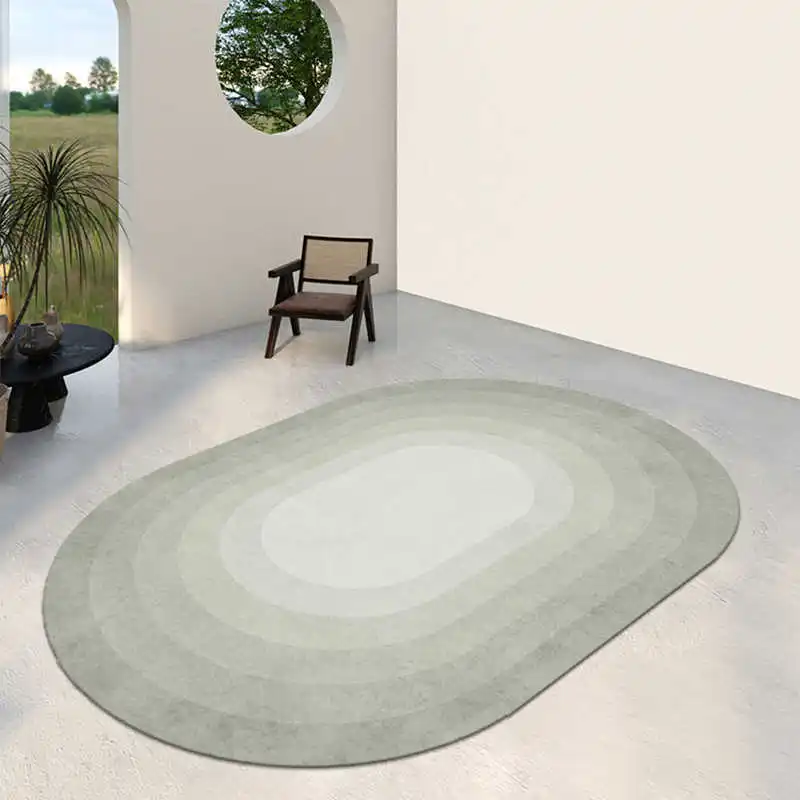 Modern Style Rugs for Bedroom Oval Shape Living Room Decoration Carpet Home Washable Anti-slip Floor Mat Fluffy Soft Bedside Rug 4