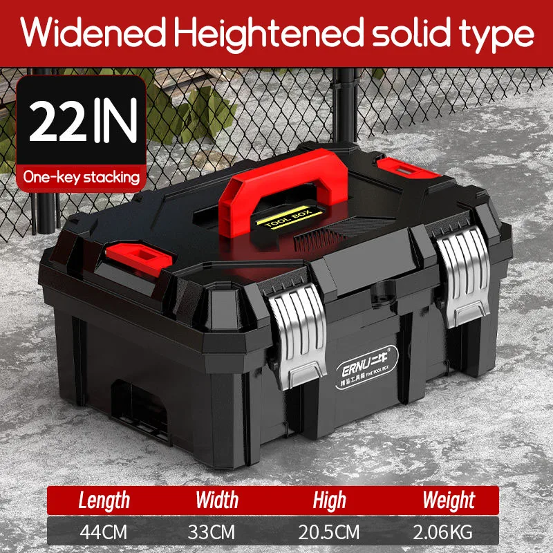 תיבת כלי עבודה גדולה ריקה בגודל 22/24 אינץ', תיק קשה מרובה תכליתי, תיבת אחסון פיליקן ניתנת לשימוש, מארגן כלי עבודה לחשמלאים